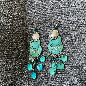 Teal earrings
